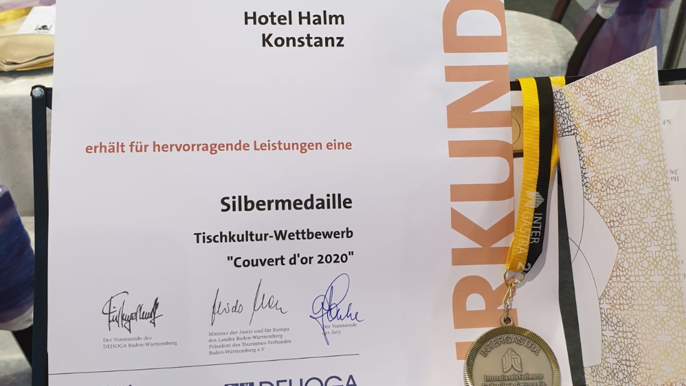 Couvert d'or 2020 award