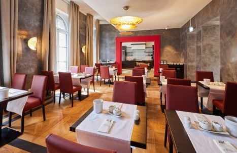 Part of the breakfast room at Hotel Alte Post