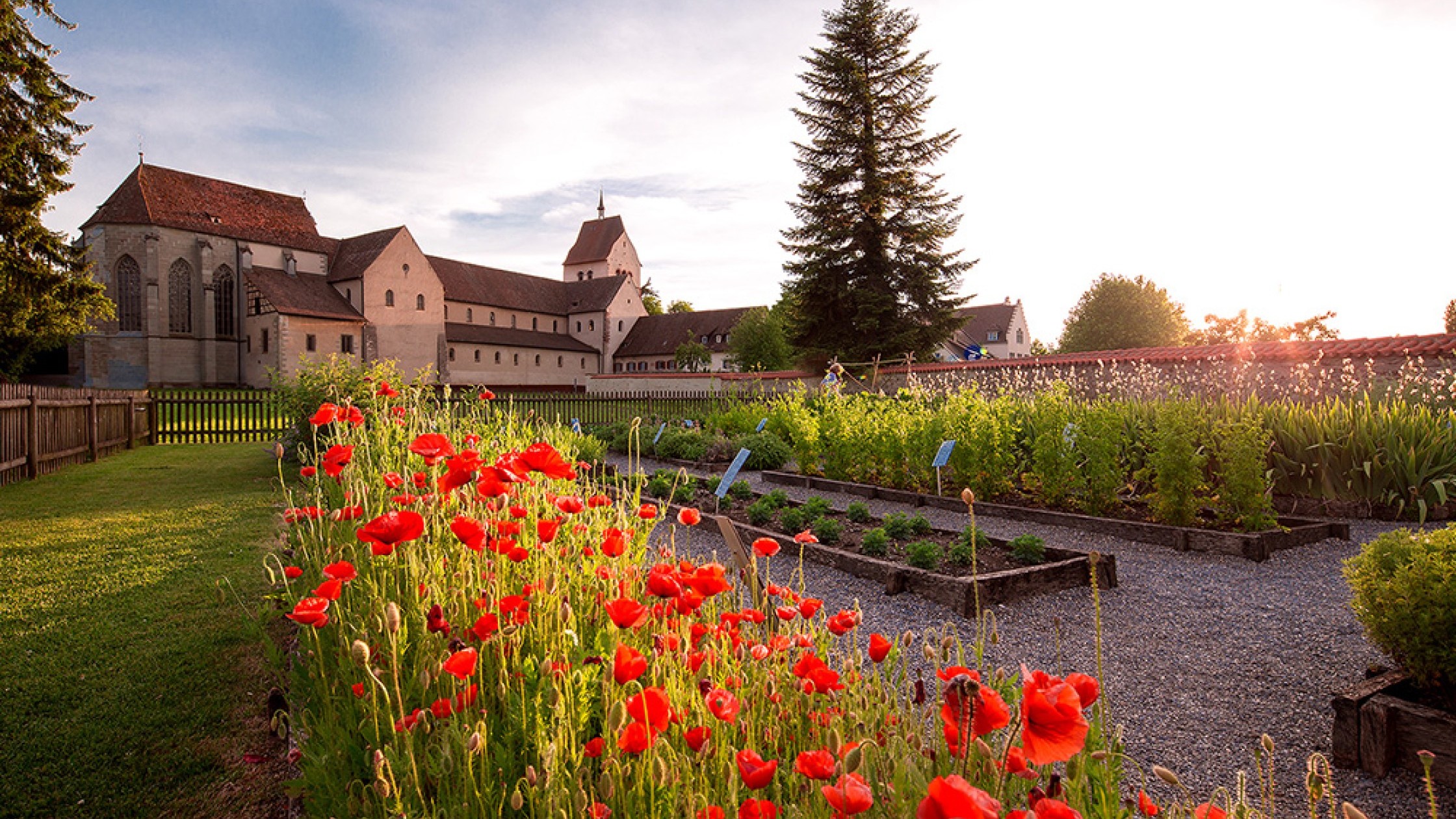 Historischer Kräutergarten „Hortulus“ auf der Insel Reichenau, rekonstruiert nach dem mittelalterlichen Vorbild von Abt Walahfrid Strabo.