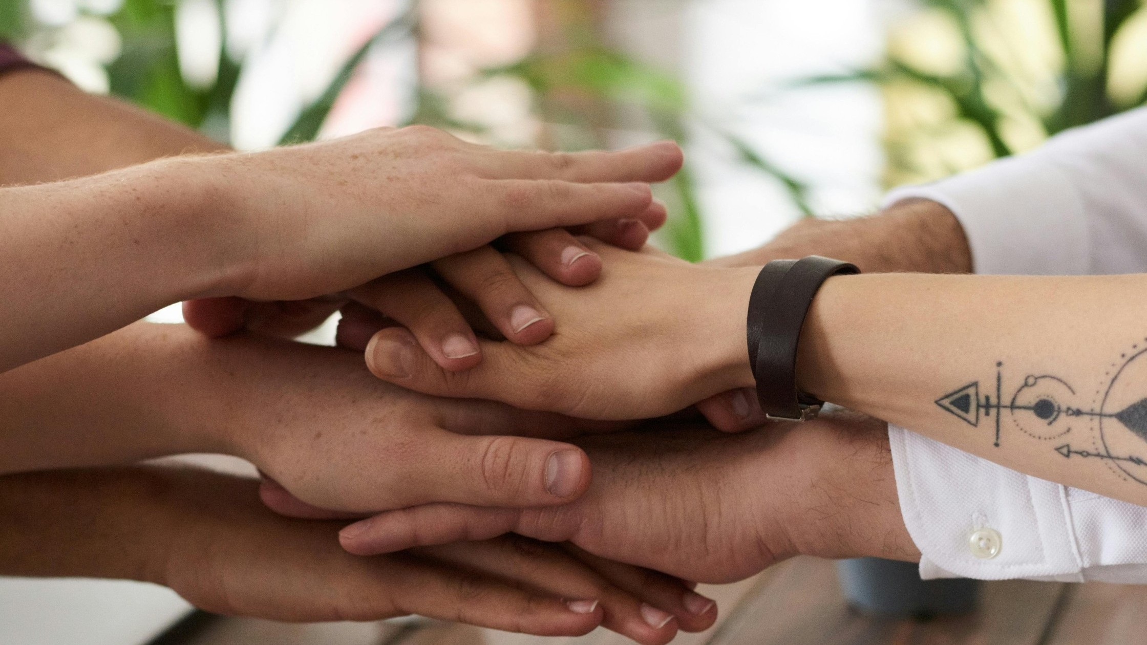 Team hands as a symbol of unity